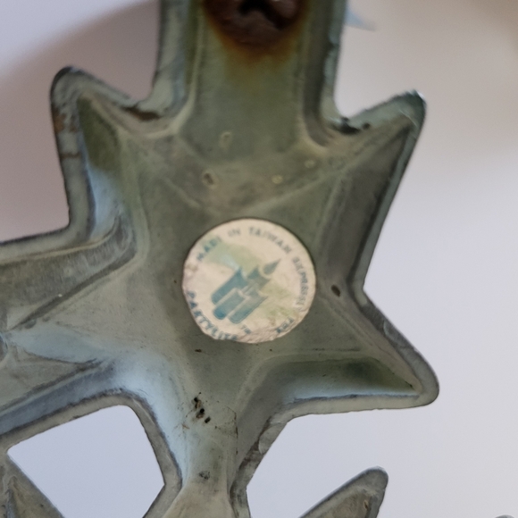 Vintage Verdi Gris Metal Partylite Sun and Stars Wall Sconce Candle Holder - Picture 4 of 15